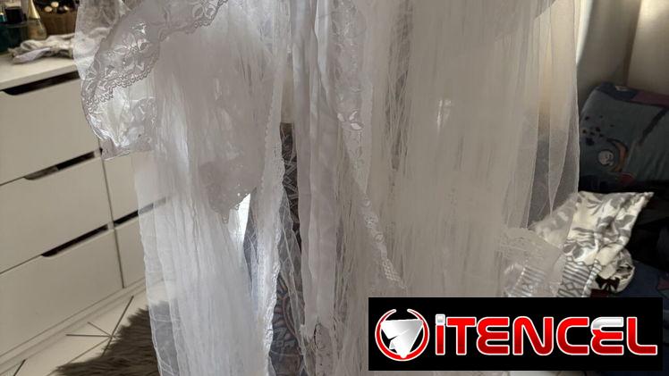 mosquitero de bebé encaje blanco súper fino y elegante