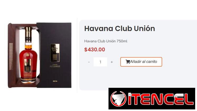 Botella de ron Habana CLub Union