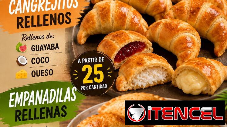 Cangregitos y empanadillas Rellenas por Cantidad relleno con Coco ,Queso y Mermelada de Guallaba