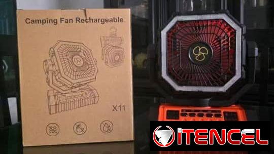 💨Ventilador Recargable x11  🔋Capacidad 20 000 mah Lithium ➡️Giratorio   ➡️4 velocidades  ➡️Luces en 3 potencias  ➡️Dur