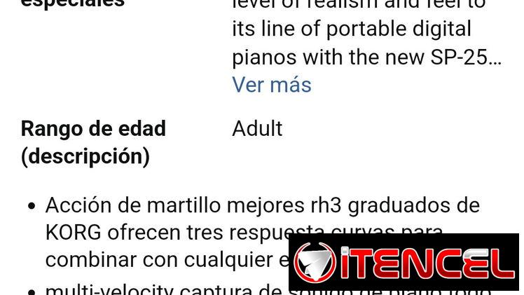 Piano Korg sp250..650 usd con pedal y atril
