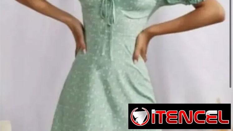 Vestido verde de flores verano