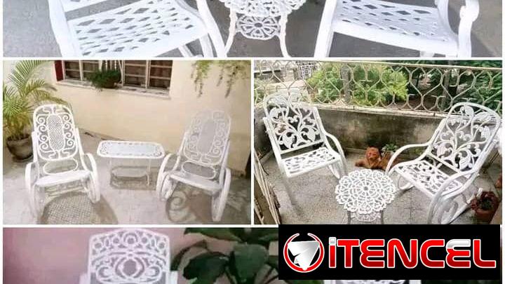 Juego de sillones de aluminio fundido