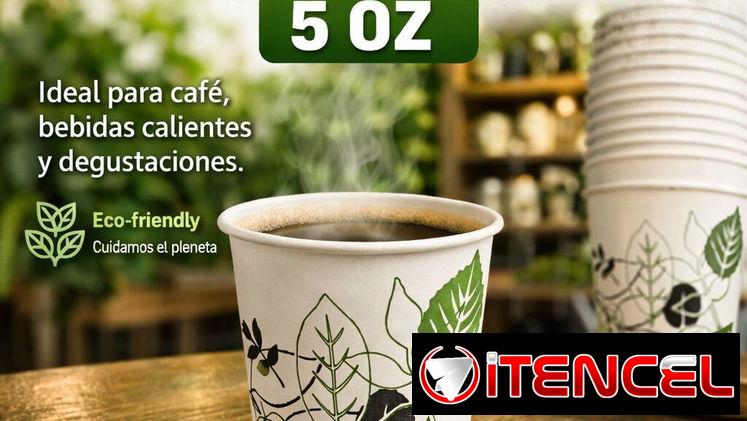 🌿 VASO BIODEGRADABLE – 5 OZ   Ideal para café, bebidas calientes y degustaciones.