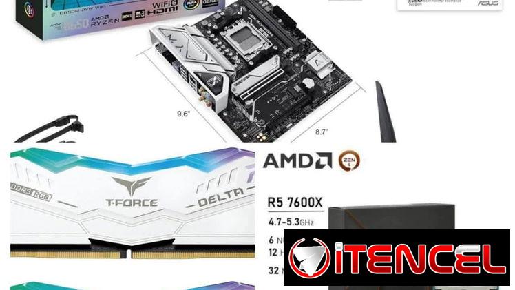 Kit AMD B650 ryzen 5 7600x 16gb ram ddr5 rgb