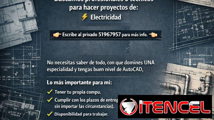 Se necesitan ingenieros electricos para proyectos con Autocad