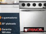COCINA CON HORNO DE GAS CON 4 QUEMADORES Y 20″ PLATEADA* 🍳