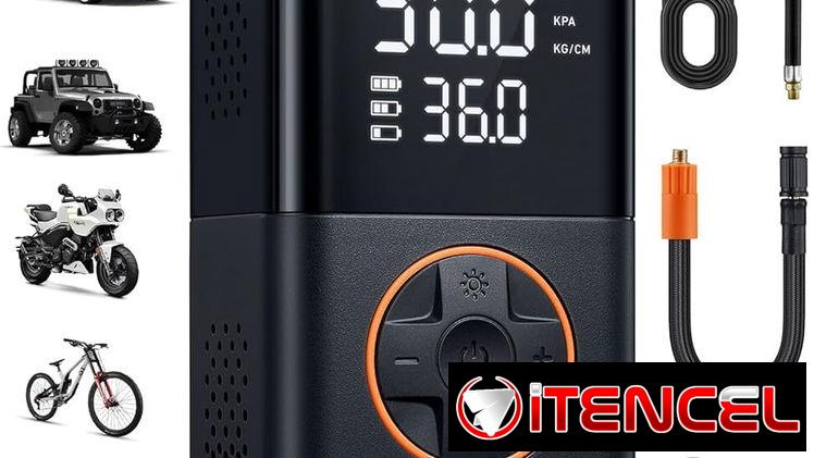⚡️Inflador de neumáticos inalámbrico portátil AstroAI L7, 150psi, pantalla digital, luz led y powerbank para emergencias