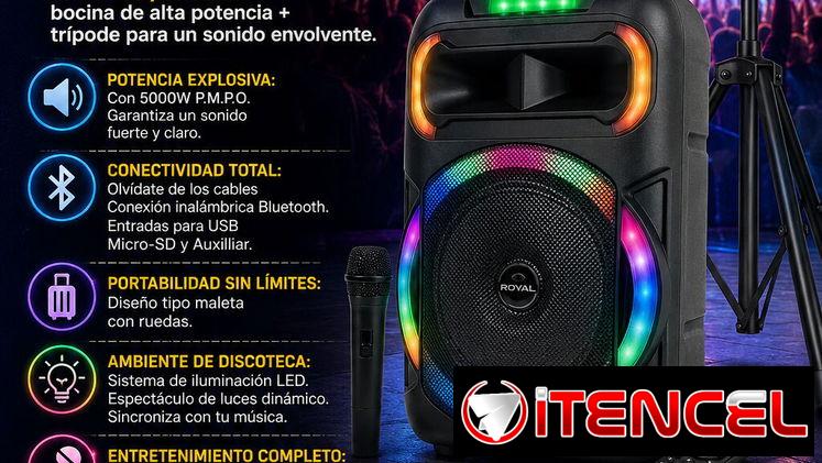 🎶ROYAL🎵 BOCINA ROYAL 5000W P.M.P.O DE 12″ CON TRÍPODE. MENSAJERÍA CON FACTURA Y GARANTÍA. 📲 54833699