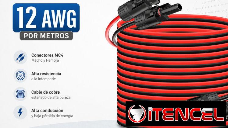 Cable de Extensión de Panel Solar 12 AWG. Venta por Metros / 8 USD el metro,  mínimo 10