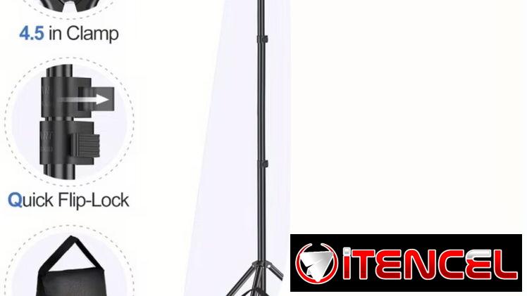 Kit de Soporte Ajustable para Fondo Fotográfico + Fondo de croma verde vibrante 2D plano,