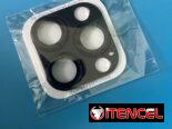 Micas 3D de aluminio y Cristal Negras para las cámaras traseras de la serie 15 completa de iPhone.