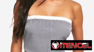 Crop top bustier color gris ,Talla 38 ( S/M). Blusa gris corta.