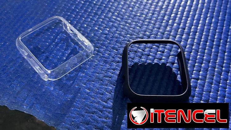 Marcos de protección rígidos negros y transparente para Apple Watch 44/45mm