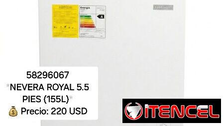 58296067  *NEVERA ROYAL 5.5 PIES (155L)* 💰 Precio: 220 USD 🛡️ Garantía: 6 meses  ✅ Capacidad de 155 litros (5.5 pies),