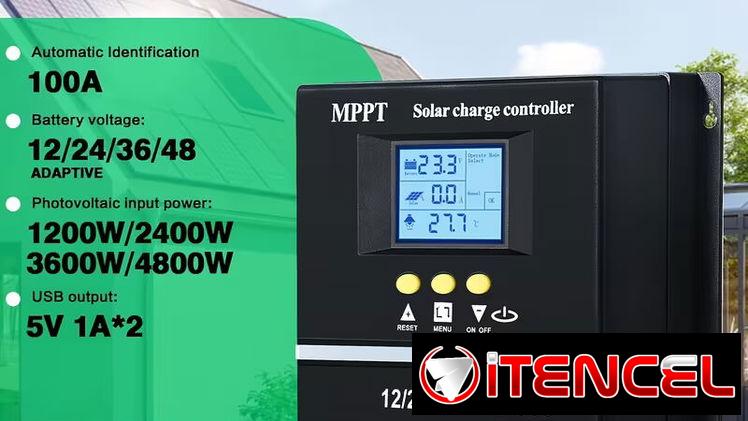 Control de carga de panel solar 100A  MPPT y PWM leer dentro