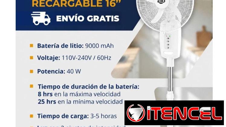 Ventilador Recargable 16 pulgadas
