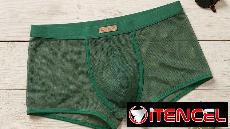 Calzoncillo bóxer de hombre transpirable, estilo tela de malla verde