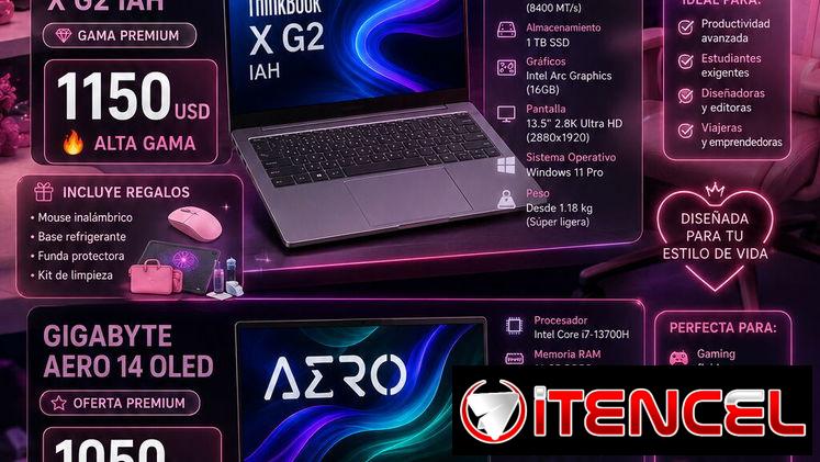 💖💻✨ ¡NUEVAS LAPTOPS EN LAURIMAX ENERGY! Lenovo ThinkBook X G2 IAH y Gigabyte Aero 14 OLED ✨💻💖📲+5354389456