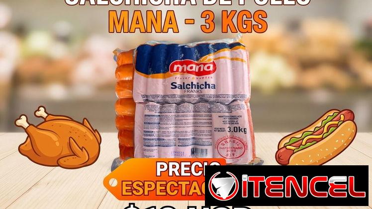 SALCHICHA DE POLLO 3KGS=10 USD