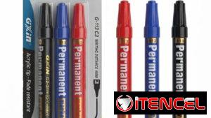 Juego de Marcadores Permanentes Negro, Azul y Rojo