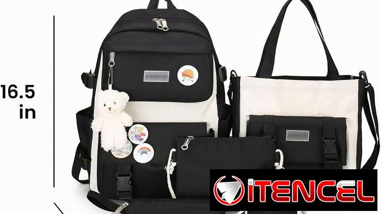 Juego de mochila 🖤💜🩷🩵