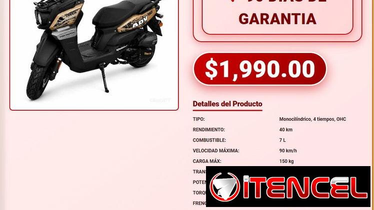 MOTOR ACORAZADA 150 CC 90 KM/H 90 DÍAS GARANTÍA 1990 USD MOTOR ACORAZADA 150CC OHC CVT AUTOMÁTICO 90 KM/H VPT-0225