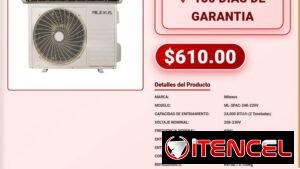 Aire Split Milexus 24000 BTU 220V 60Hz Compresor Resistente VPT-0204