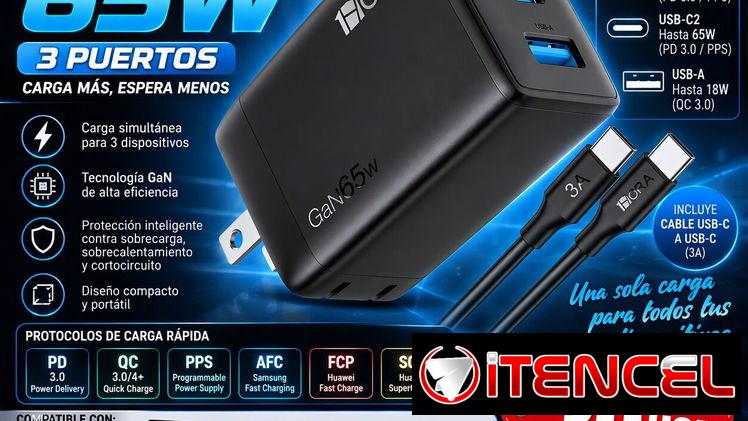 Cargador 1Hora 65w con cable