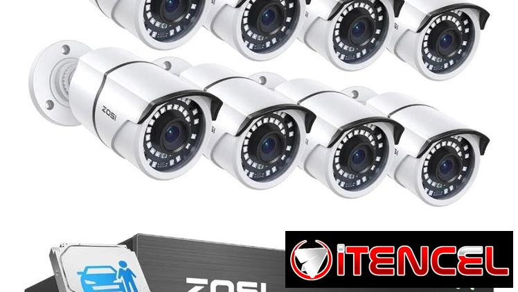 Sistema de Videovigilancia ZOSI 4K PoE – 8 Cámaras + NVR + 2 TB
