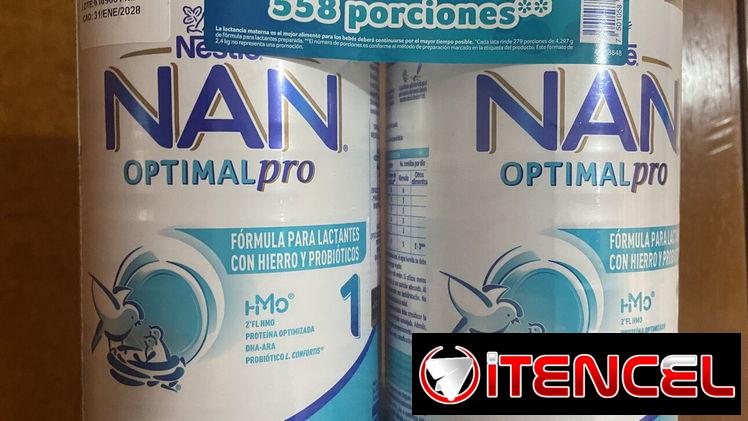 Leche Nan Optimal Pro Etapa 1. Fórmula infantil. Lata de 1.2 kg. Dos por 120 USD, una por 65 USD