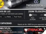 Linterna Táctica LED Recargable de Largo Alcance con Pantalla Digital