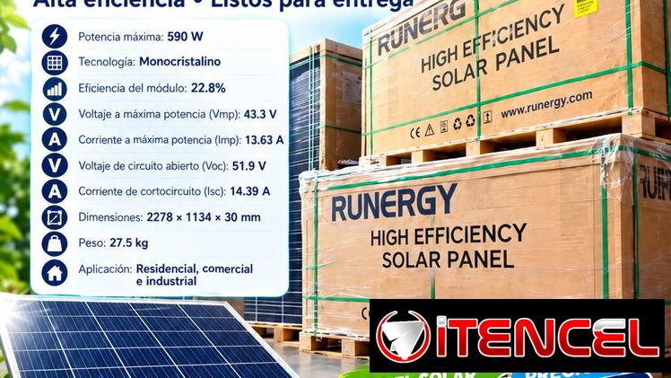 PANELES SOLARES RUNERGY DE 590 W!