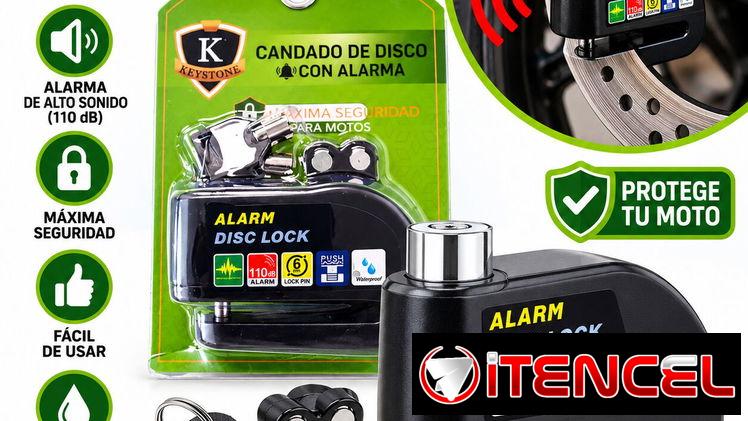 Candado con alarma para disco de moto