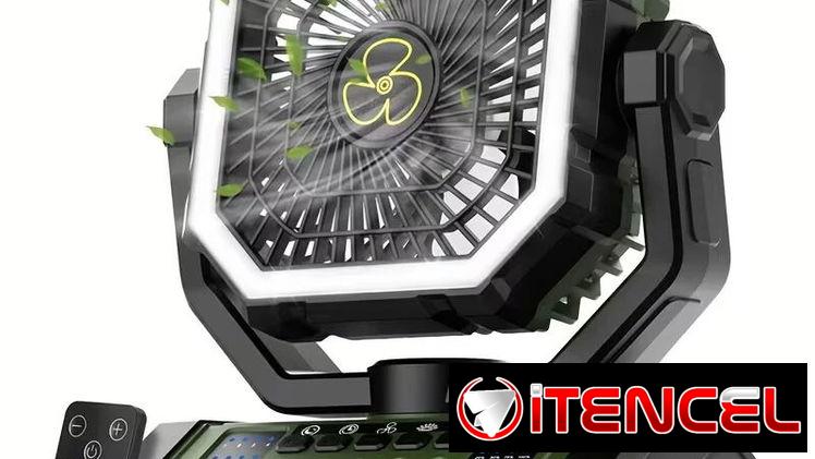 Ventilador Recargable YOOMUE 20000mAh con Luz LED, Control Remoto y Oscilación 90°/45°, Modelo X11