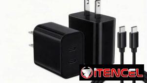 Cargador de carga rápida de 25 W con doble entrada tipo C
