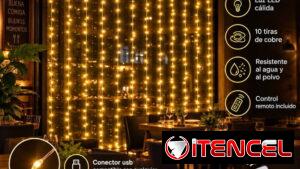 Cortinas de luz led: Medidas: 3×3 metros Colores: cálido, blanco y multicolor Funcionan conectadas a la 💚💔♥️🌸