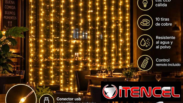 Cortinas de luz led:  Medidas: 3×3 metros Colores: cálido, blanco y multicolor Funcionan conectadas a la 💚💔♥️🌸 — foto 1