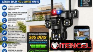 Cámara de seguridad Solar/3 visores/15Mpx