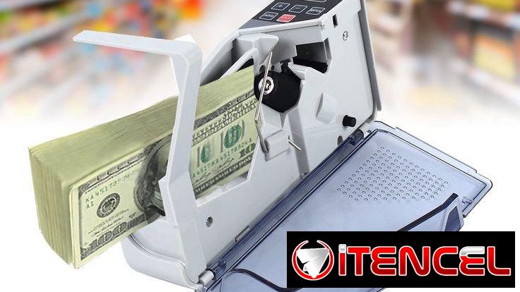 Contadora de dinero portable, usa pilas AA o directo a la corriente