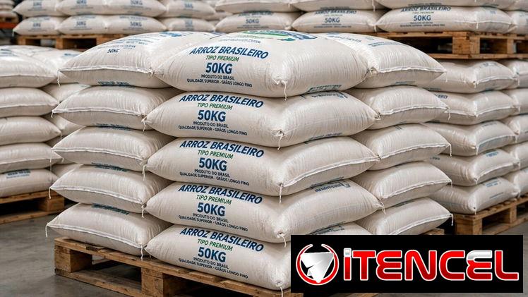 Saco de arroz brasileño importado a Cuba
