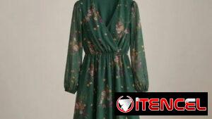Vestido Midi Floral - Elegancia Esmeralda Talla S