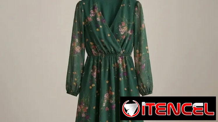 Vestido Midi Floral - Elegancia Esmeralda Talla S