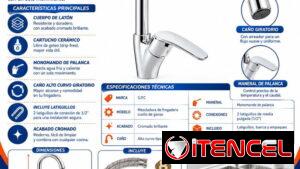 LLAVE MEZCLADORA CUELLO DE GANSO DE FREGADERO S.P.C ✨🚰
