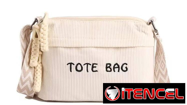 Bolso Tote de Pana Vintage para Mujer color Blanco — foto 1