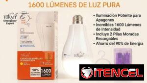 Bombillo Recargable de 20 W Emergencia TuKatt Emergency Expert.