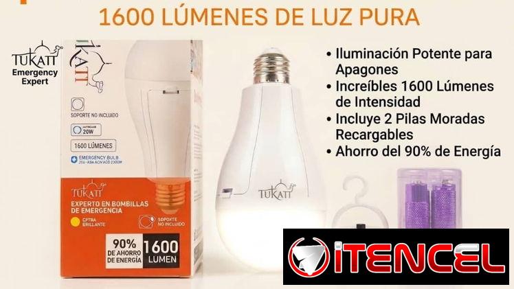 Bombillo Recargable de 20 W Emergencia TuKatt Emergency Expert.