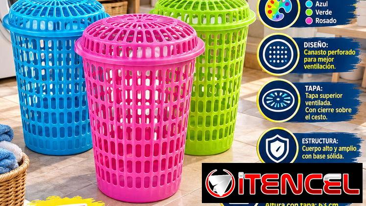 🧦 CESTOS DE  ROPA 🧦 PLÁSTICO CON TAPA.  TENEMOS SERVICIO DE ENTREGA CON FACTURA Y GARANTÍA. 📲 54833699