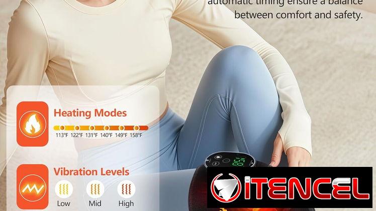 🔥 Masajeador de rodilla con calor – Almohadilla térmica 3 en 1 para codo, hombro y rodilla