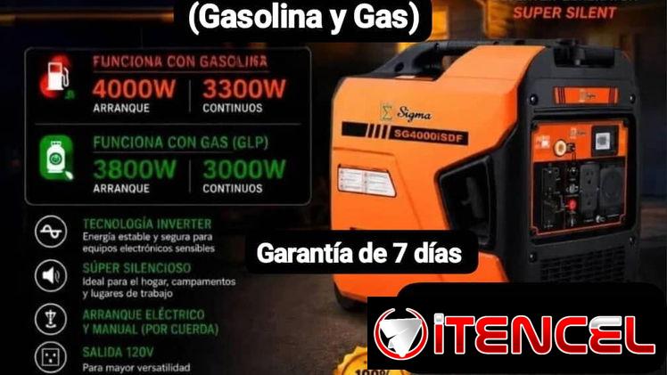 Planta Electrica Inverter  (Silenciosa) Sigma Dual fuel (Gasolina y Gas), Garantía de 7 días, Entrega gratis para toda L